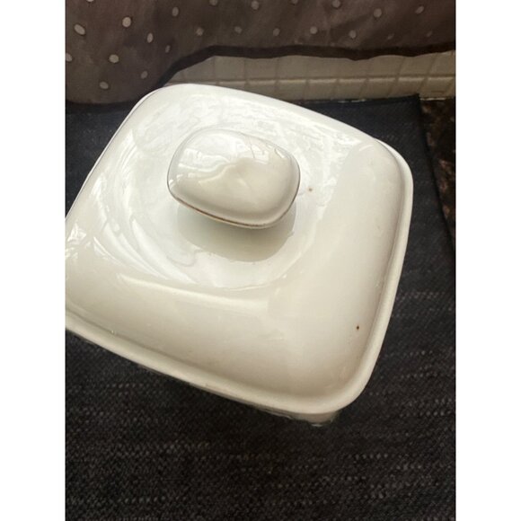 Vintage Ceramic Rice & Sugar Kitchen Canisters With Floral Design & Lids - Picture 11 of 16